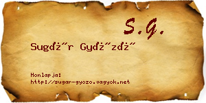 Sugár Győző névjegykártya